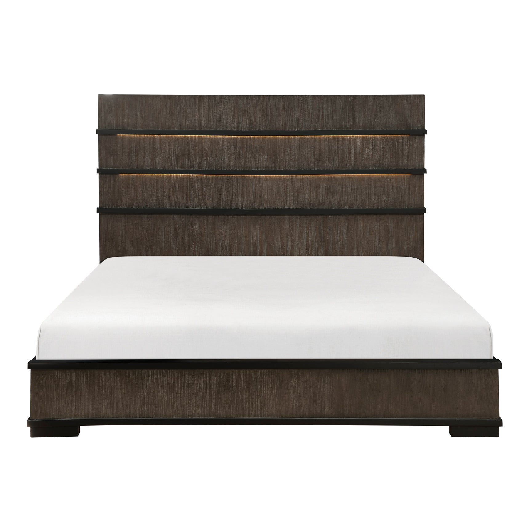 Acworth Brownish-Gray/Black 4-Piece Queen Bedroom Set - Ornate Home