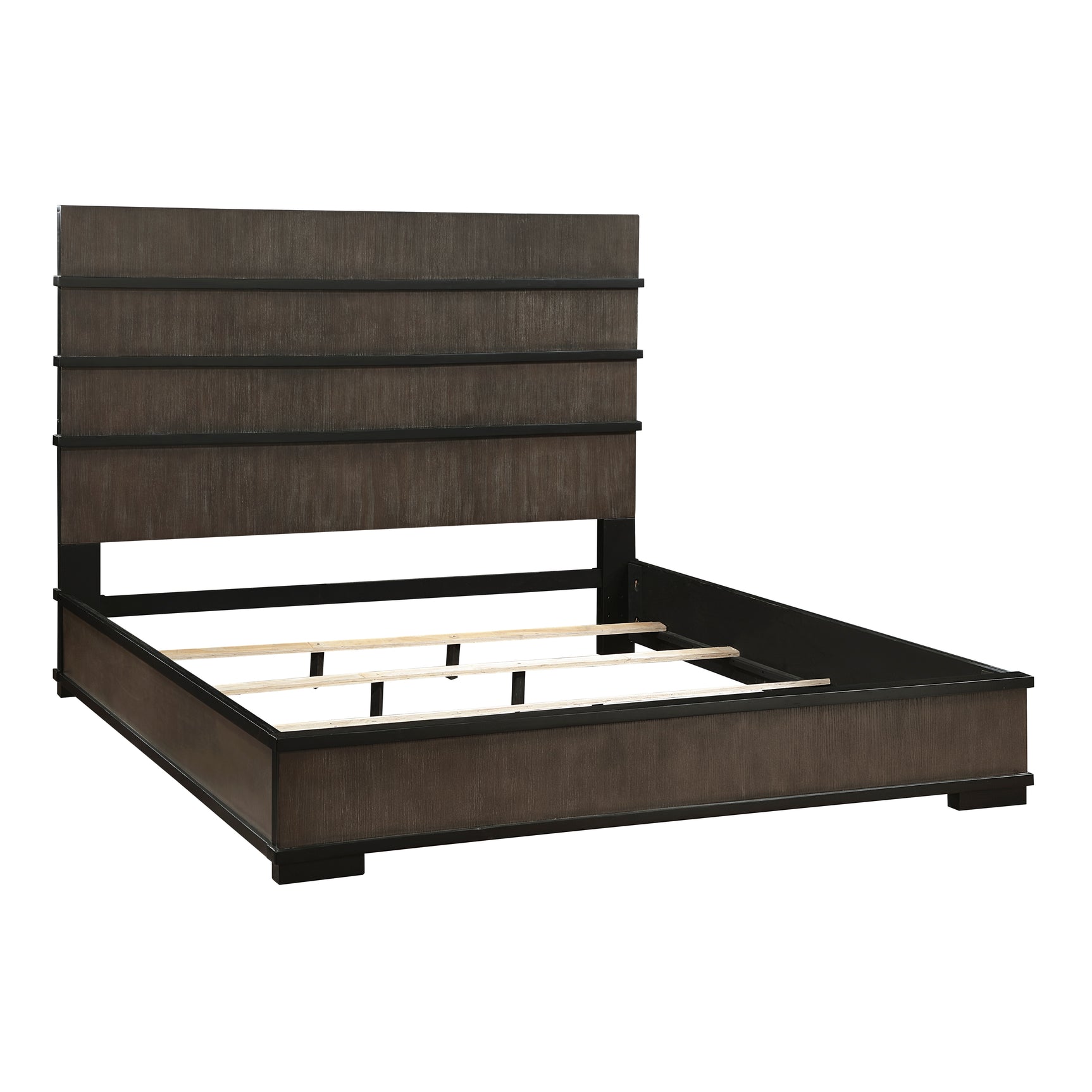 Acworth Brownish-Gray/Black 5-Piece Queen Bedroom Set - Ornate Home