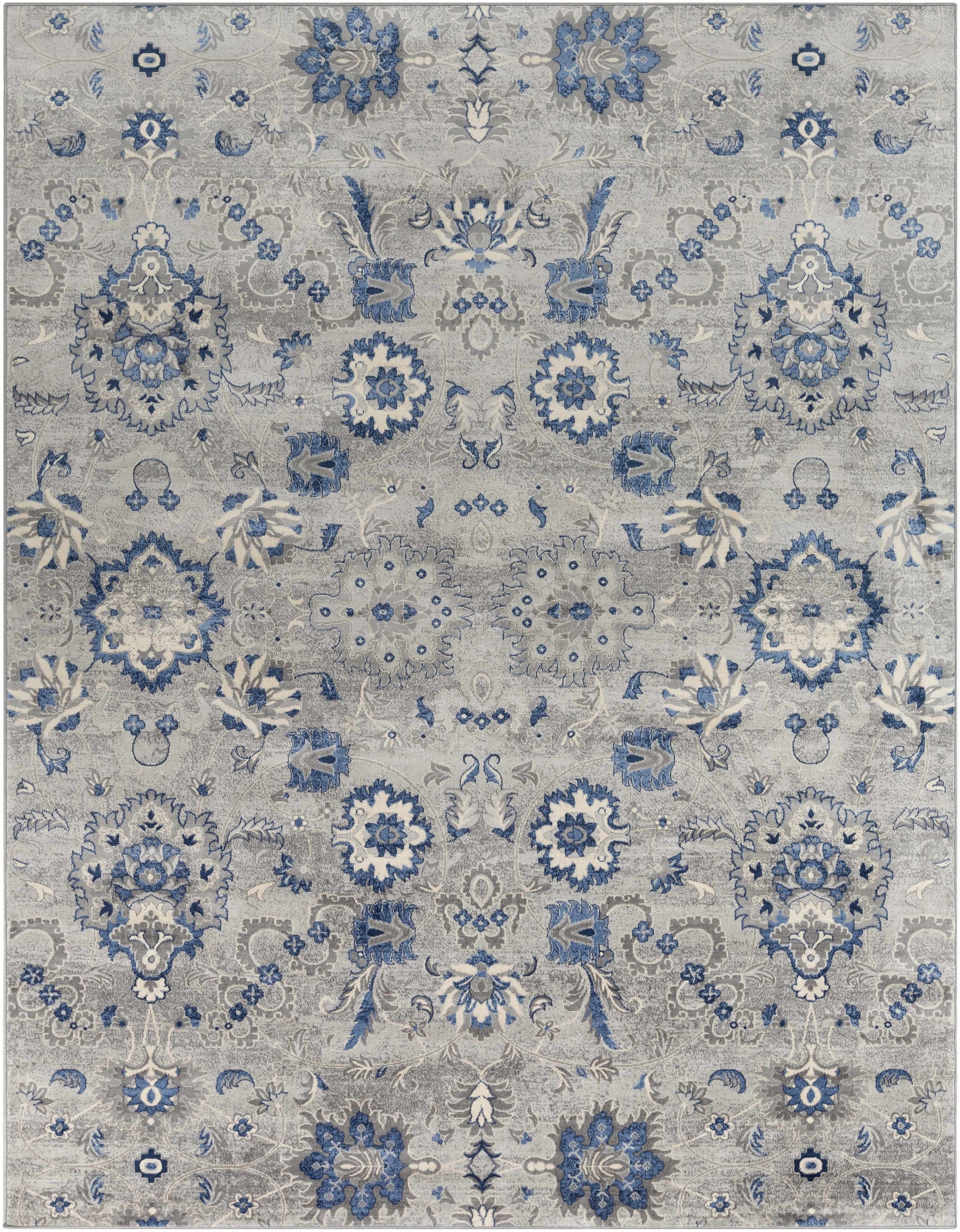 Adairsville Blue Floral Area Carpet - Clearance - Ornate Home