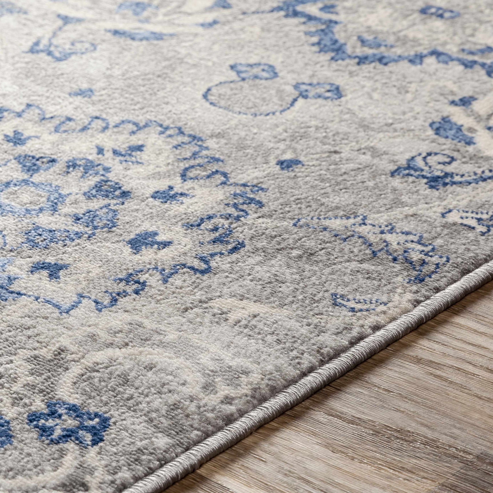 Adairsville Blue Floral Area Carpet - Clearance - Ornate Home