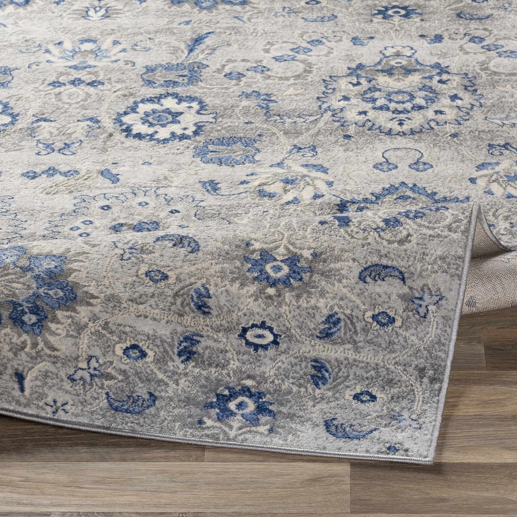 Adairsville Blue Floral Area Carpet - Clearance - Ornate Home
