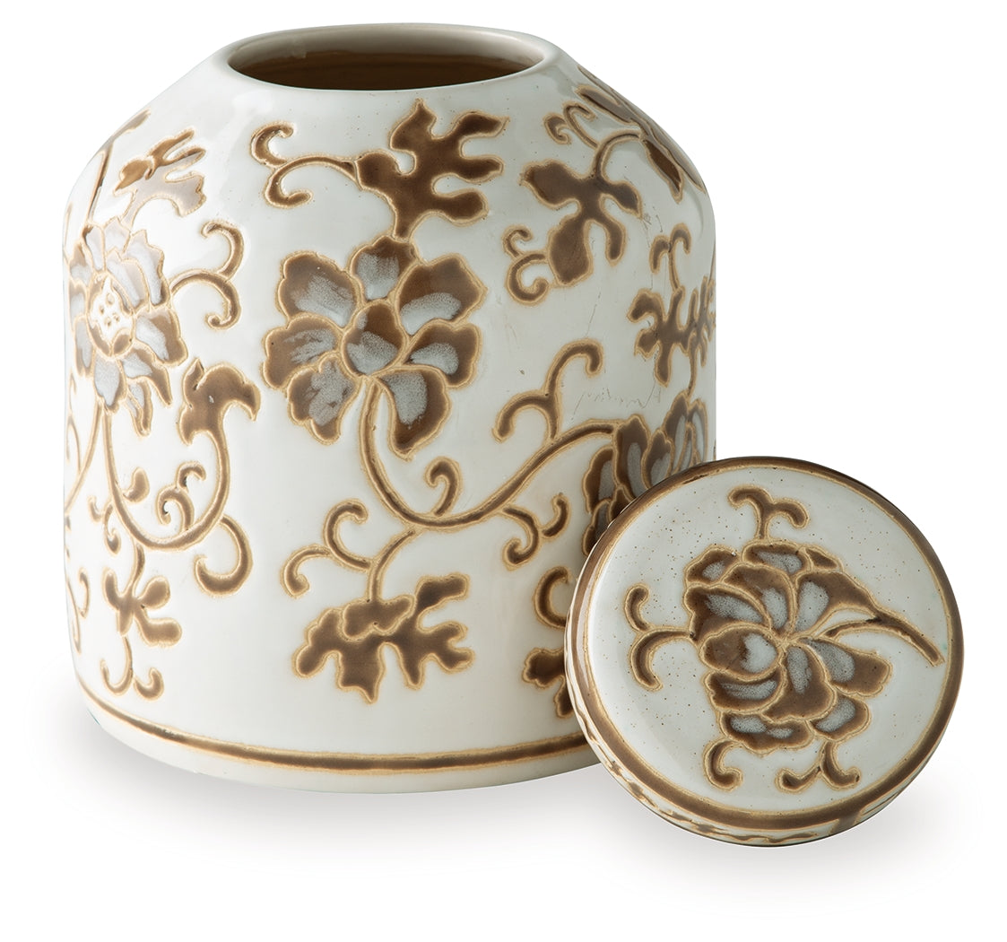 Adalham Cream/Brown Jar - Ornate Home