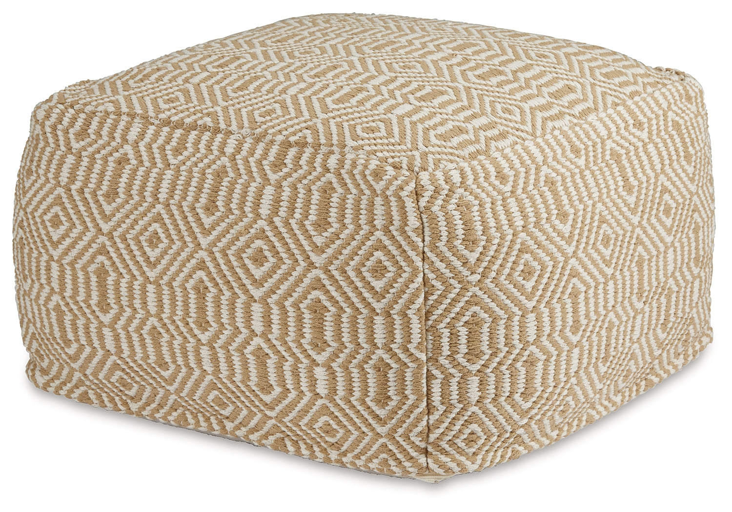 Adamont Tan/Ivory Pouf - Ornate Home