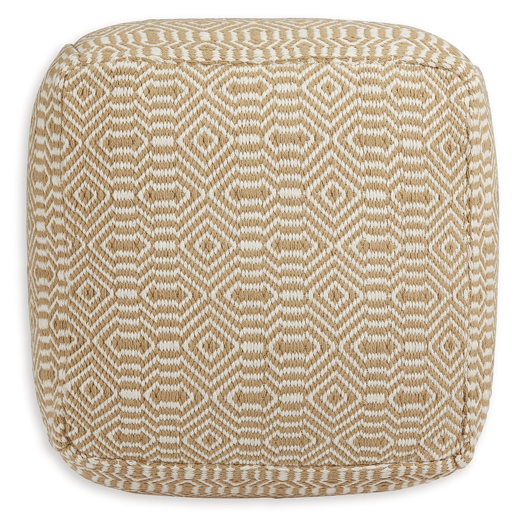 Adamont Tan/Ivory Pouf - Ornate Home