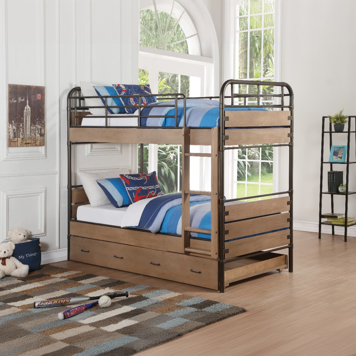 Adams Twin/Twin Bunk Bed & Trundle - Ornate Home