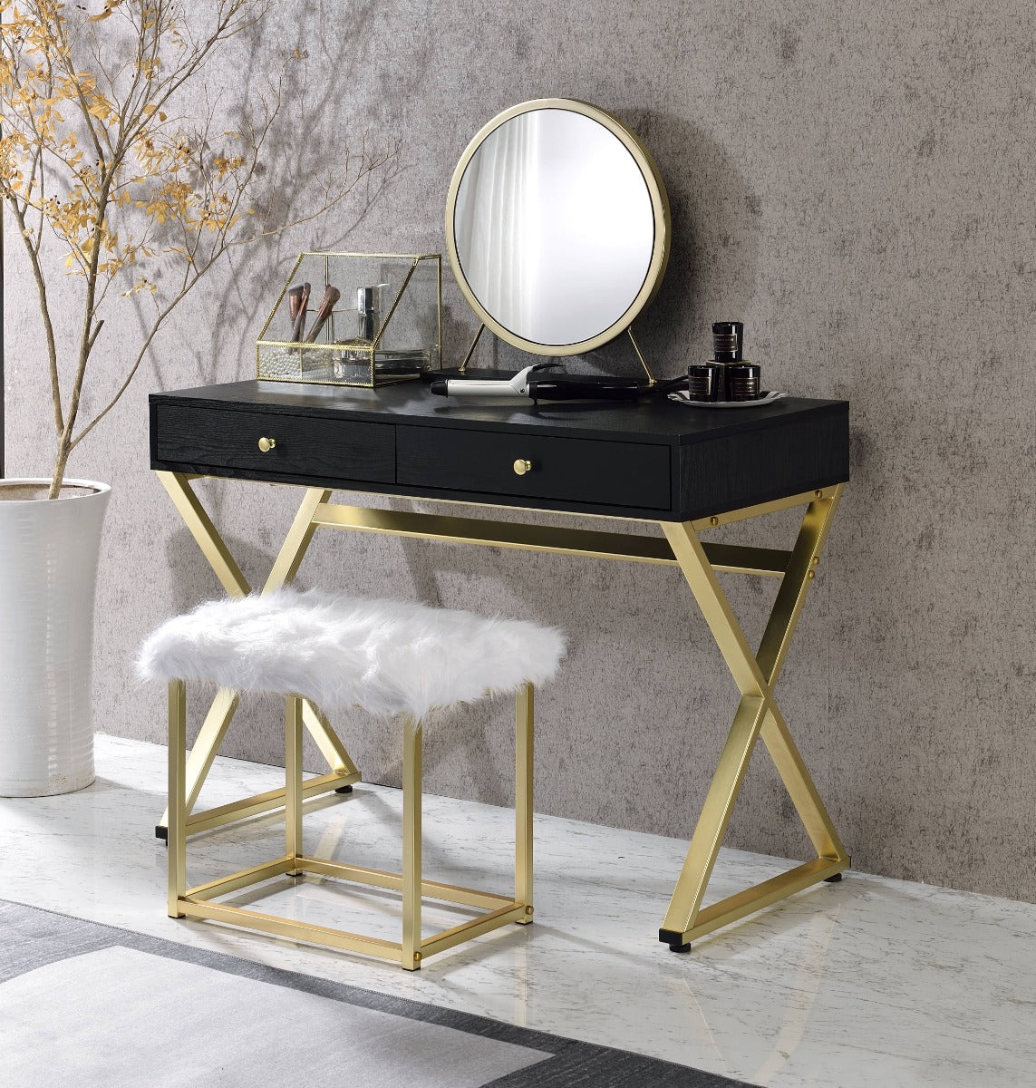 Adao Black Vanity Mirror - Ornate Home