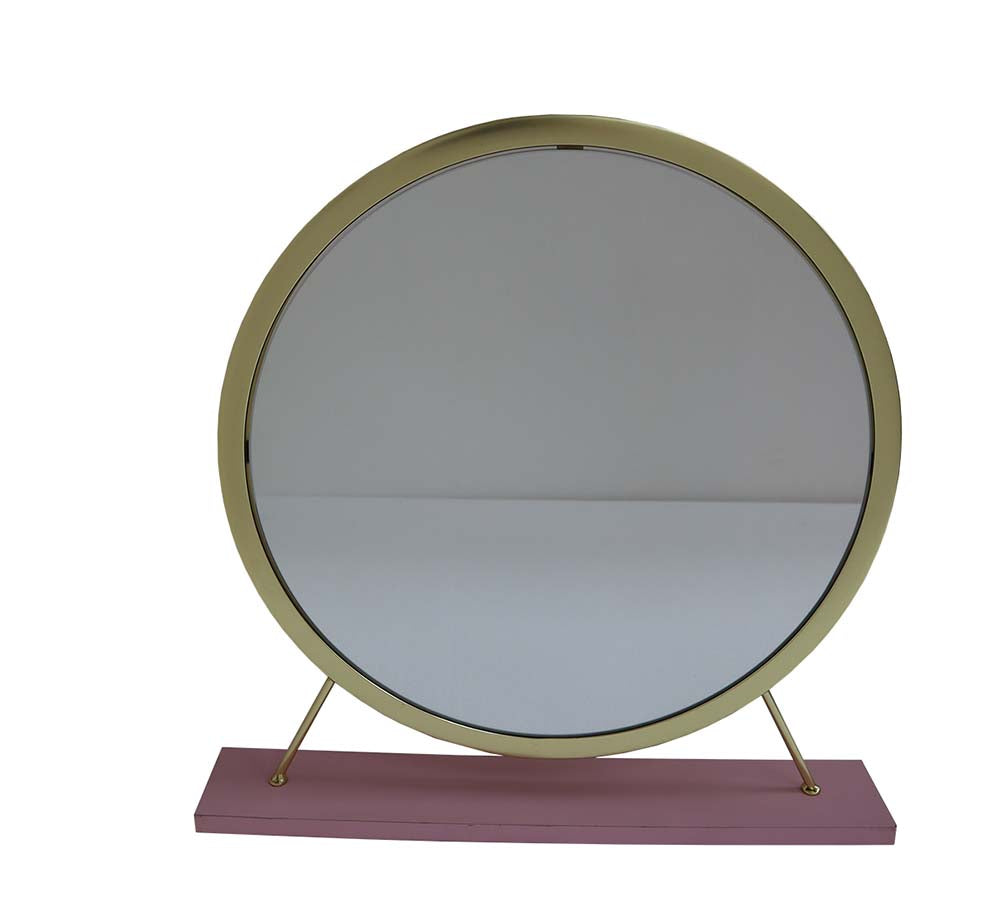 Adao Pink Vanity Mirror & Stool - Ornate Home