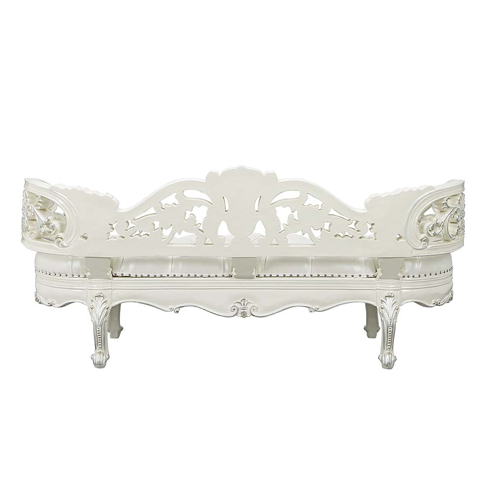 Adara Antique White Bench - Ornate Home