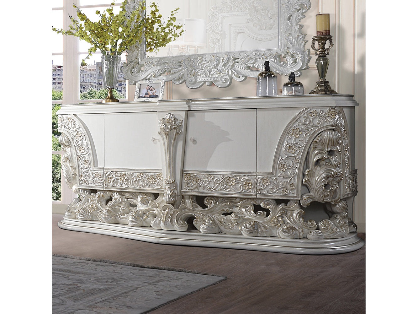 Adara Antique White Dresser - Ornate Home