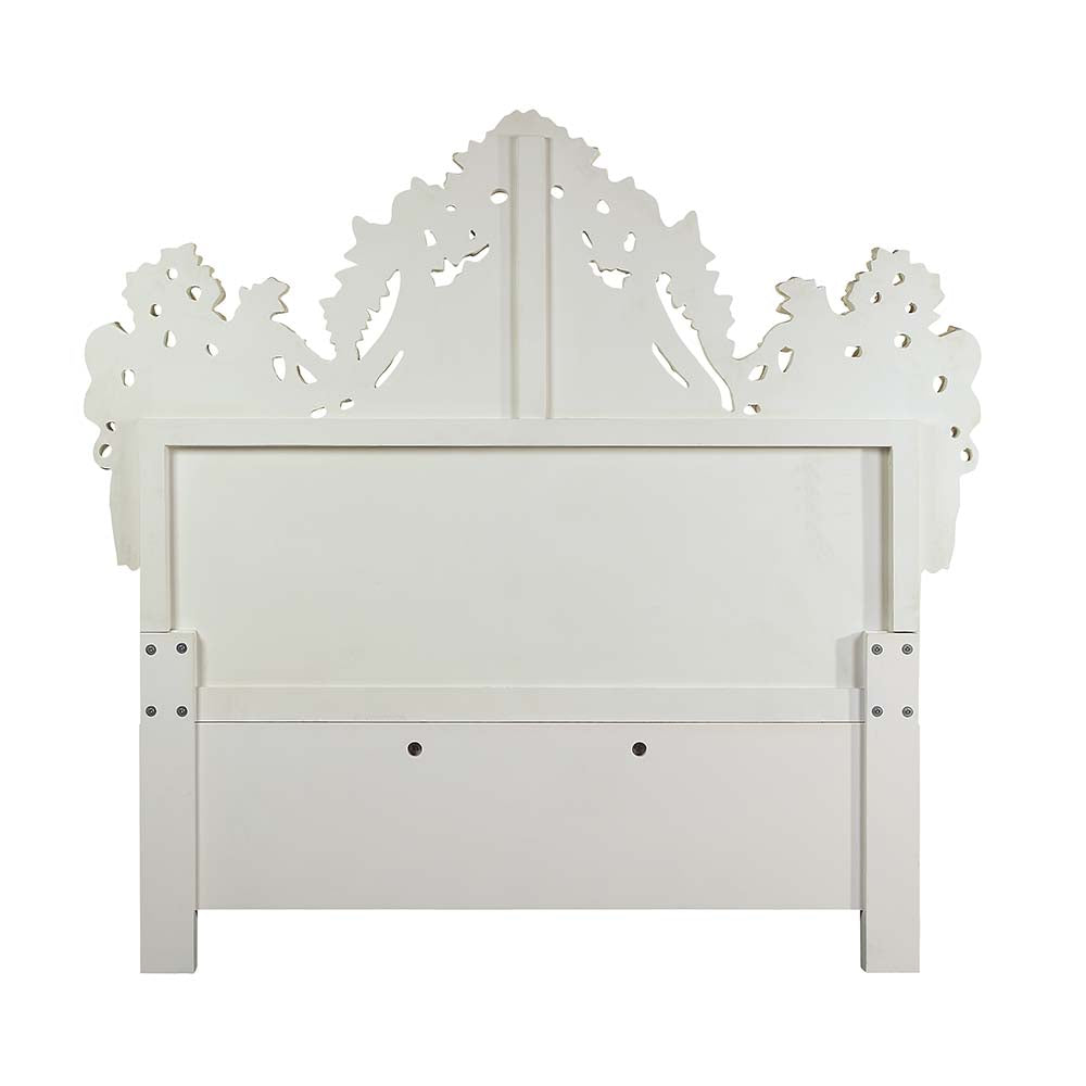Adara Antique White Eastern King Bed - Ornate Home