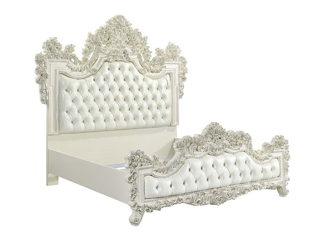 Adara Antique White Eastern King Bed - Ornate Home