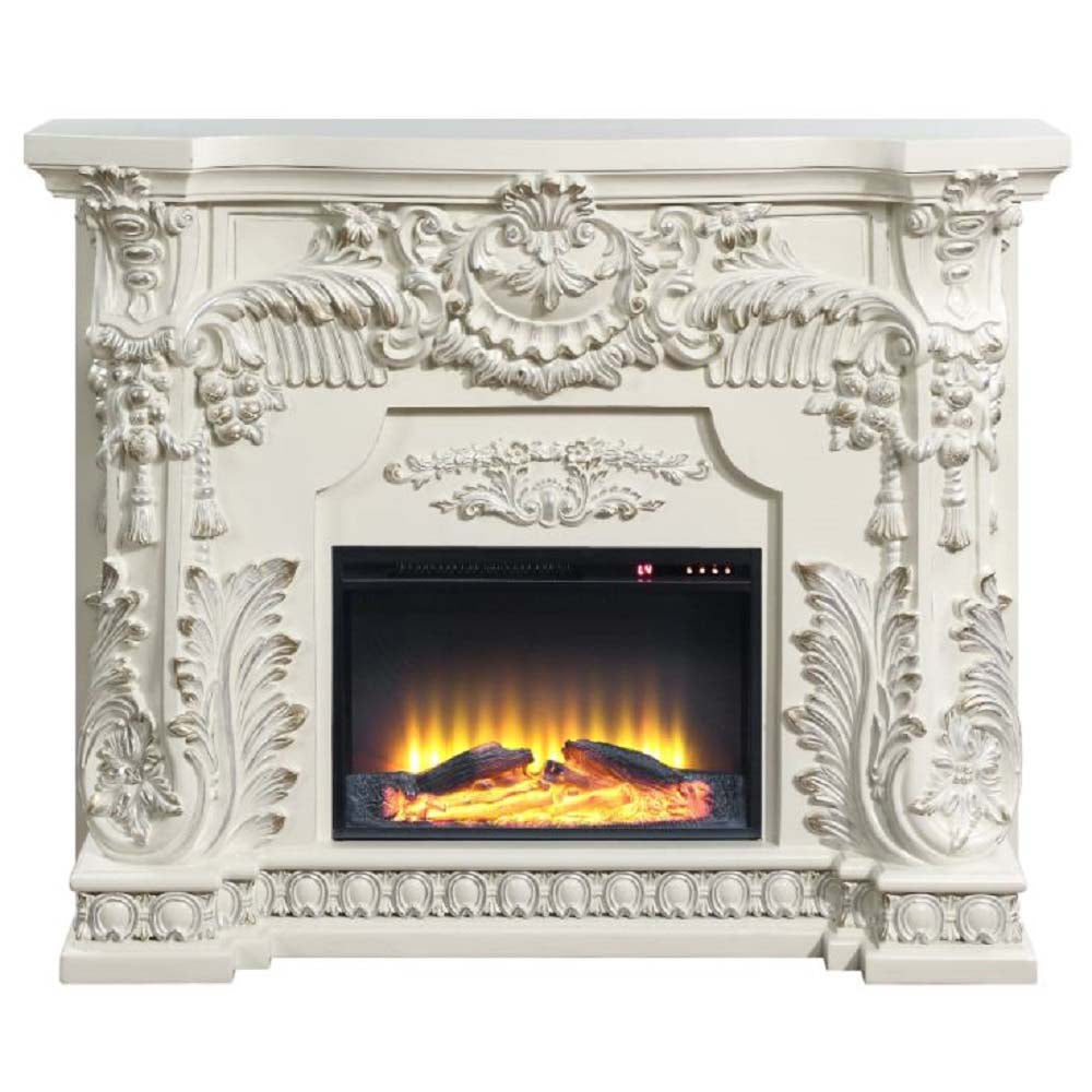 Adara Antique White Fireplace - Ornate Home