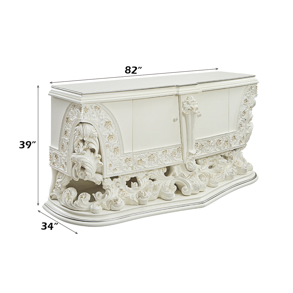 Adara Antique White Server - Ornate Home