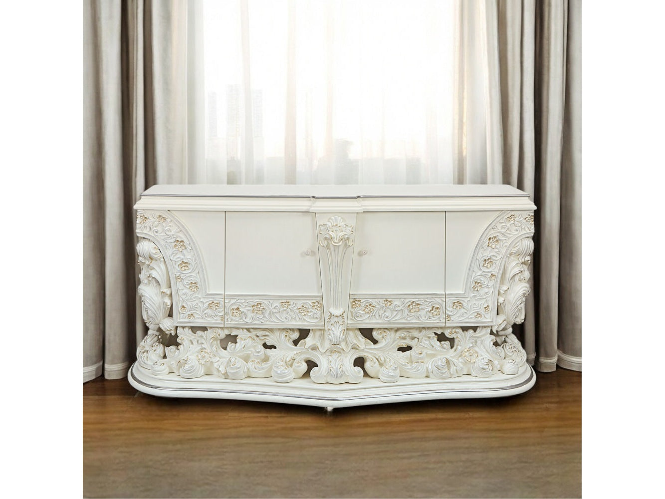 Adara Antique White Server - Ornate Home