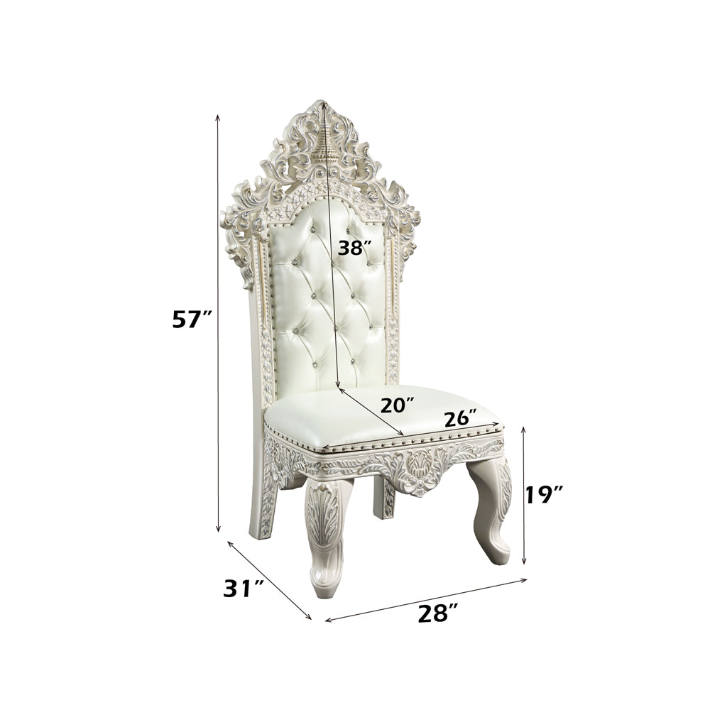 Adara Antique White Side Chair (Set-2) - Ornate Home