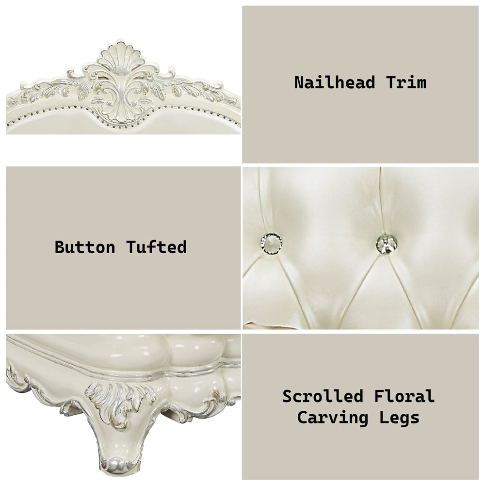 Adara Antique White Sofa - Ornate Home