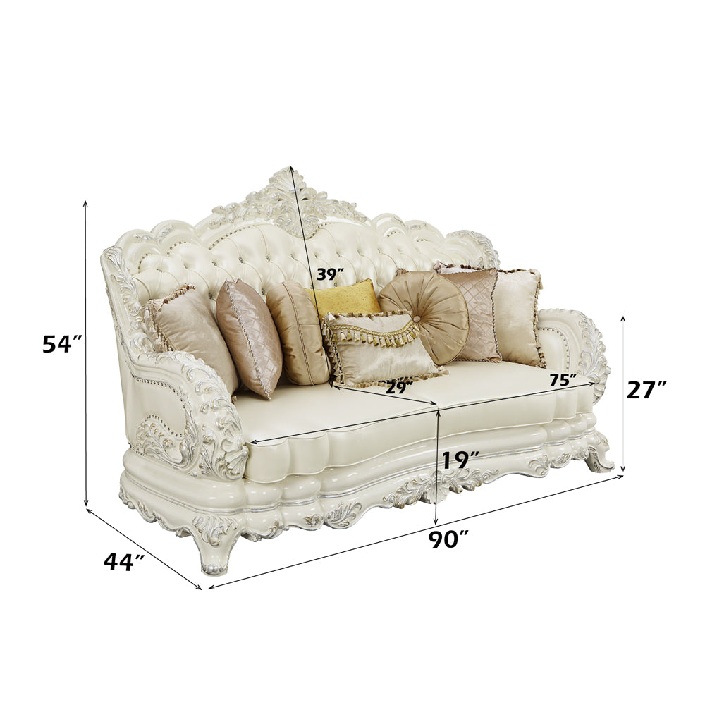 Adara Antique White Sofa - Ornate Home