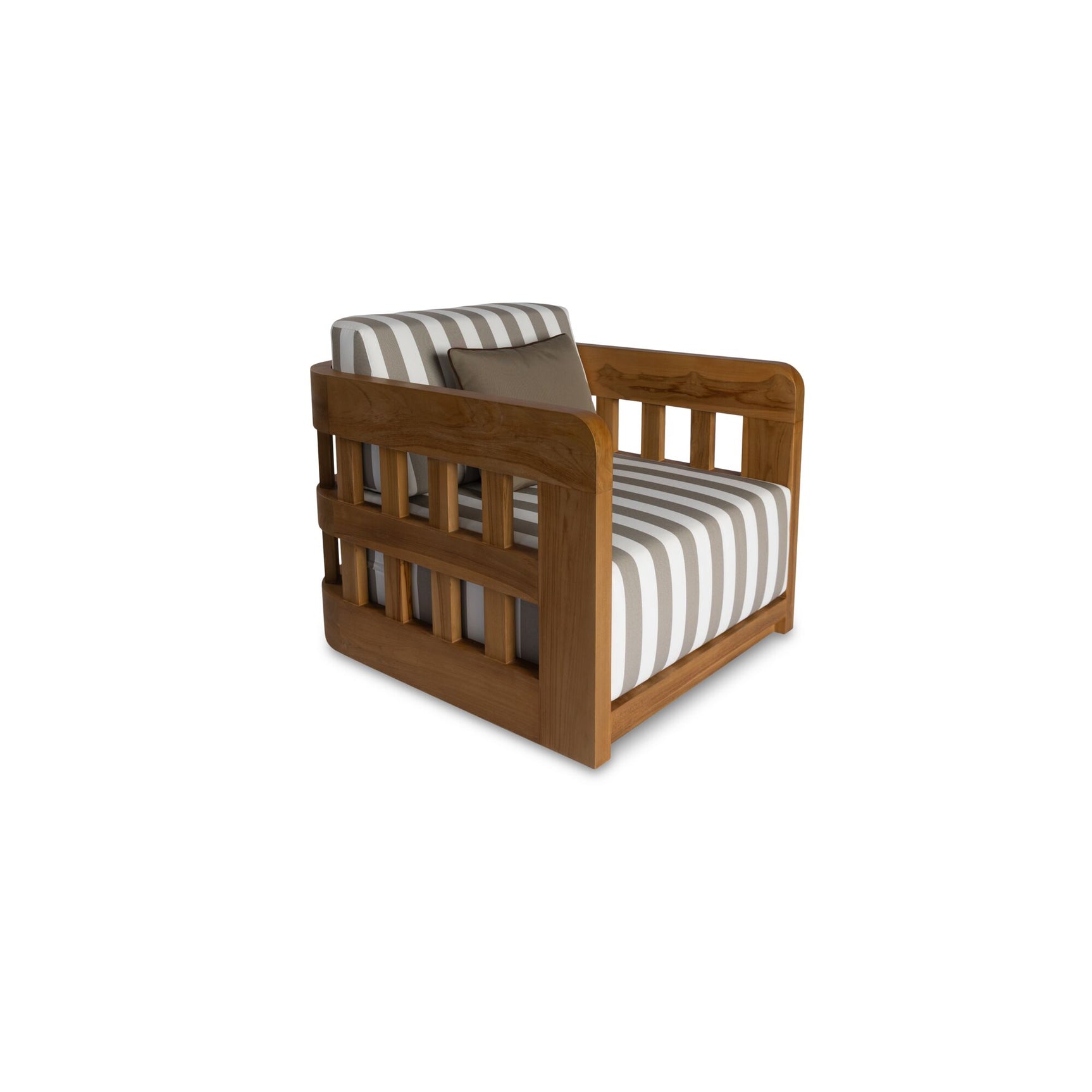 Adelaide Brown Stripe Outdoor Accent Chair - Ornate Home