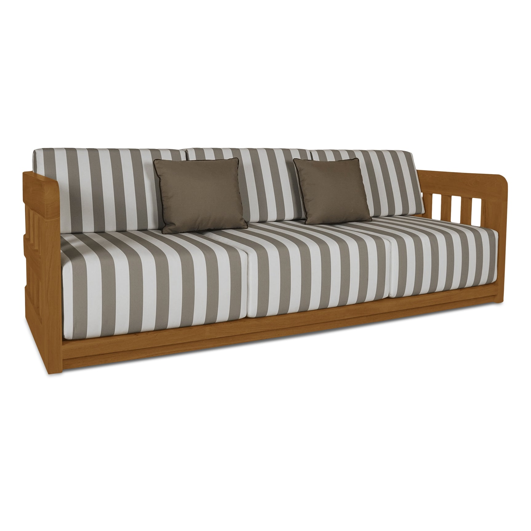 Adelaide Brown Stripe Outdoor Sofa - Ornate Home
