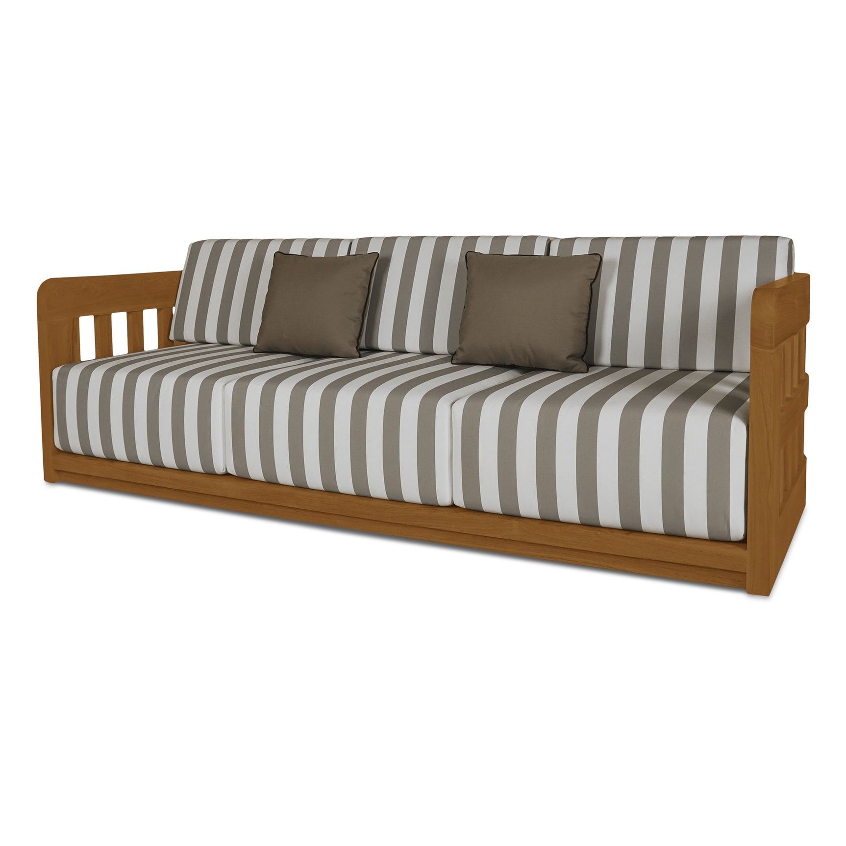 Adelaide Brown Stripe Outdoor Sofa - Ornate Home