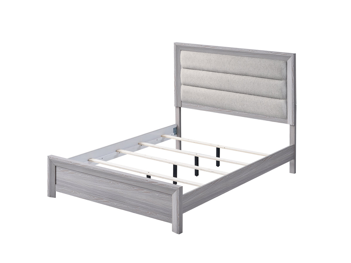 Adelaide Driftwood King Upholstered Panel Bed - Ornate Home