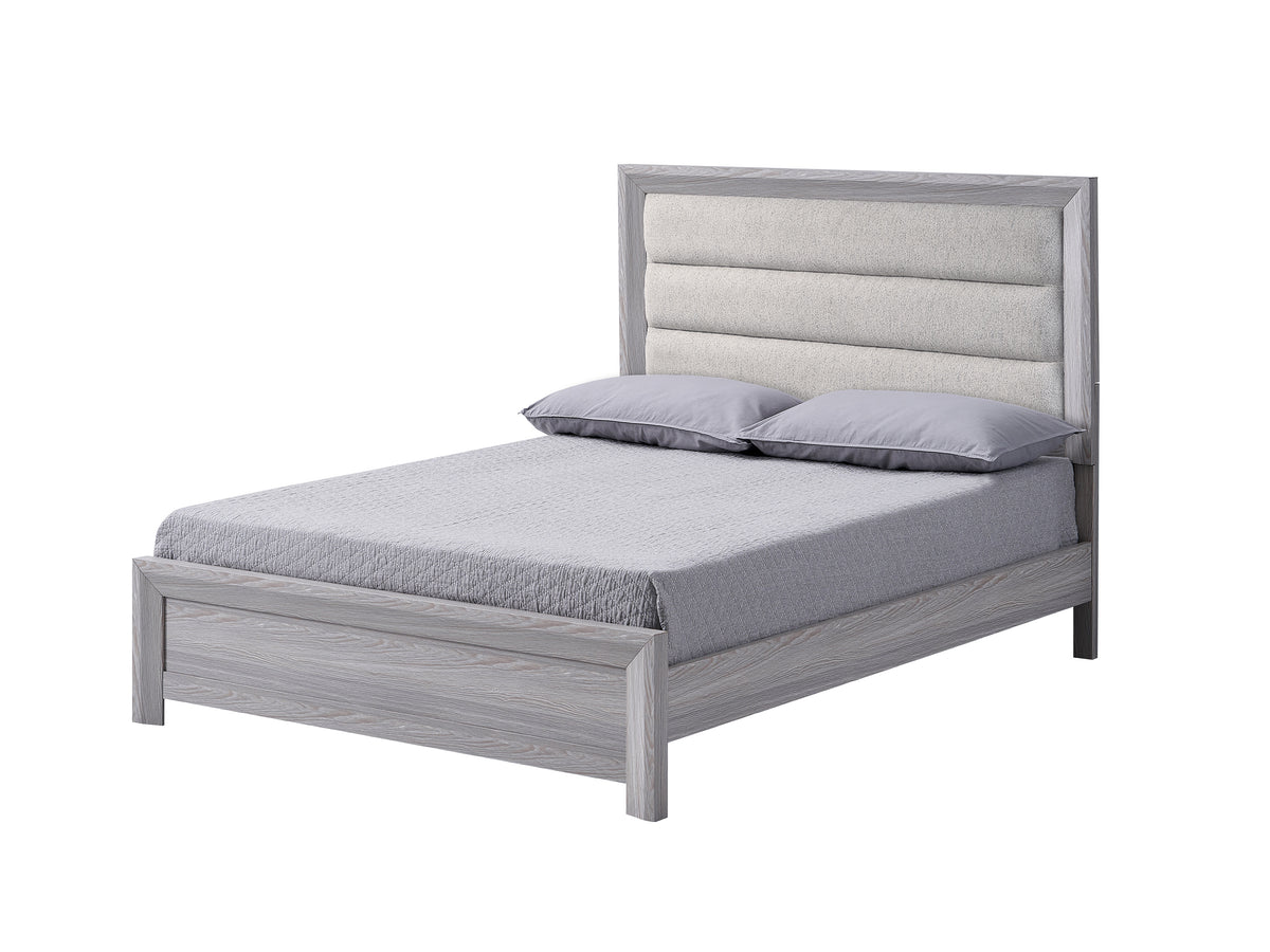 Adelaide Driftwood King Upholstered Panel Bed - Ornate Home