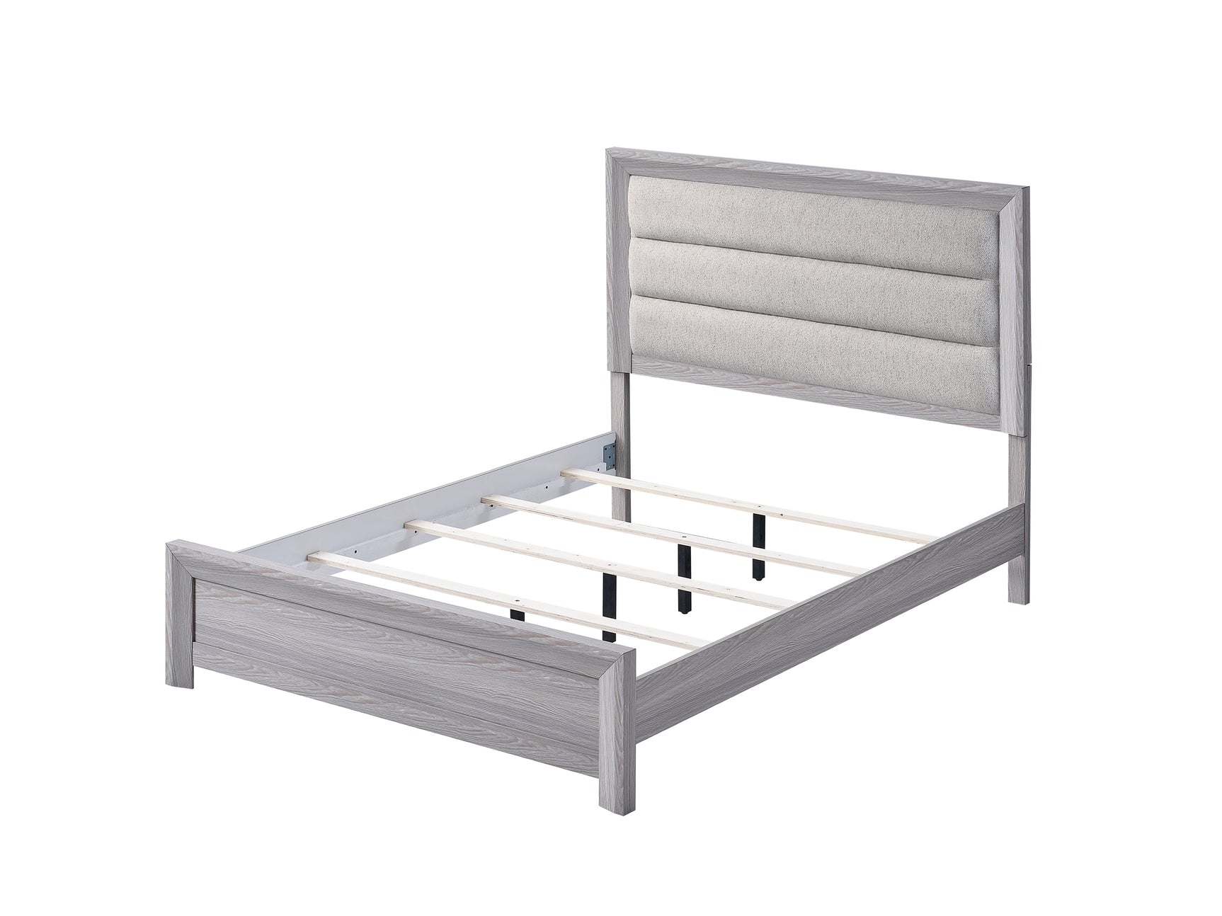 Adelaide Driftwood Queen Upholstered Panel Bed - Ornate Home