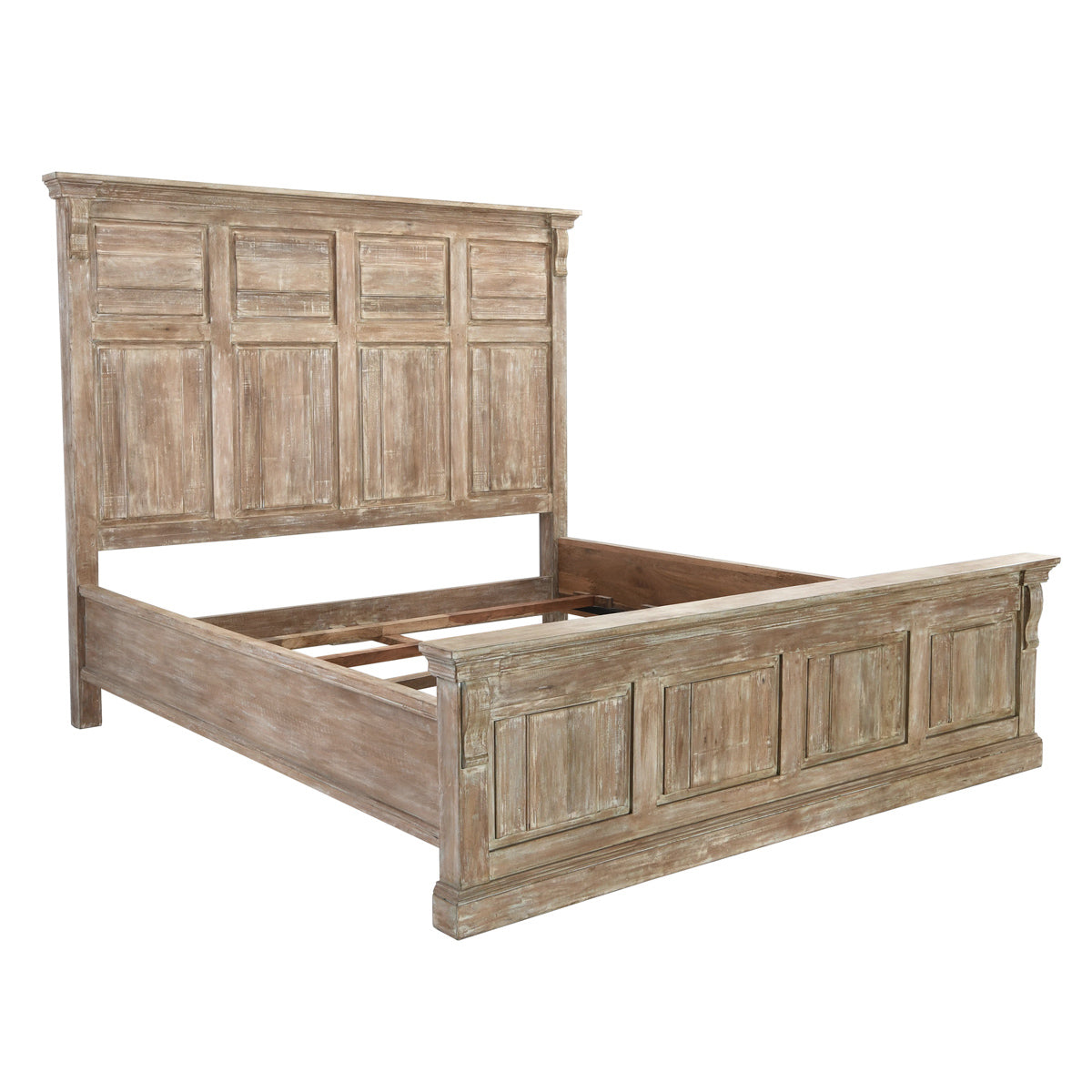 Adelaide Natural Whitewash Queen Bed - Ornate Home
