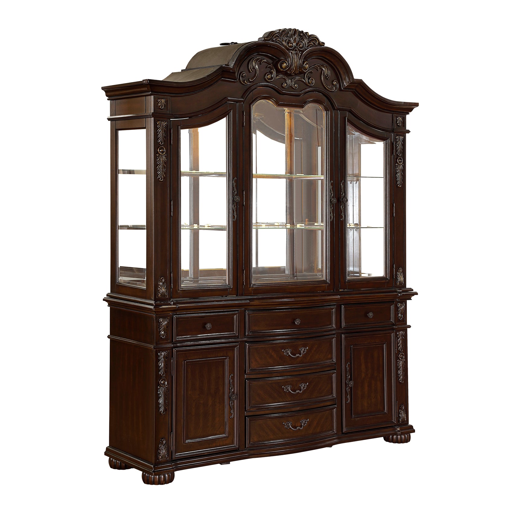 Adelina Cherry Buffet & Hutch - Ornate Home