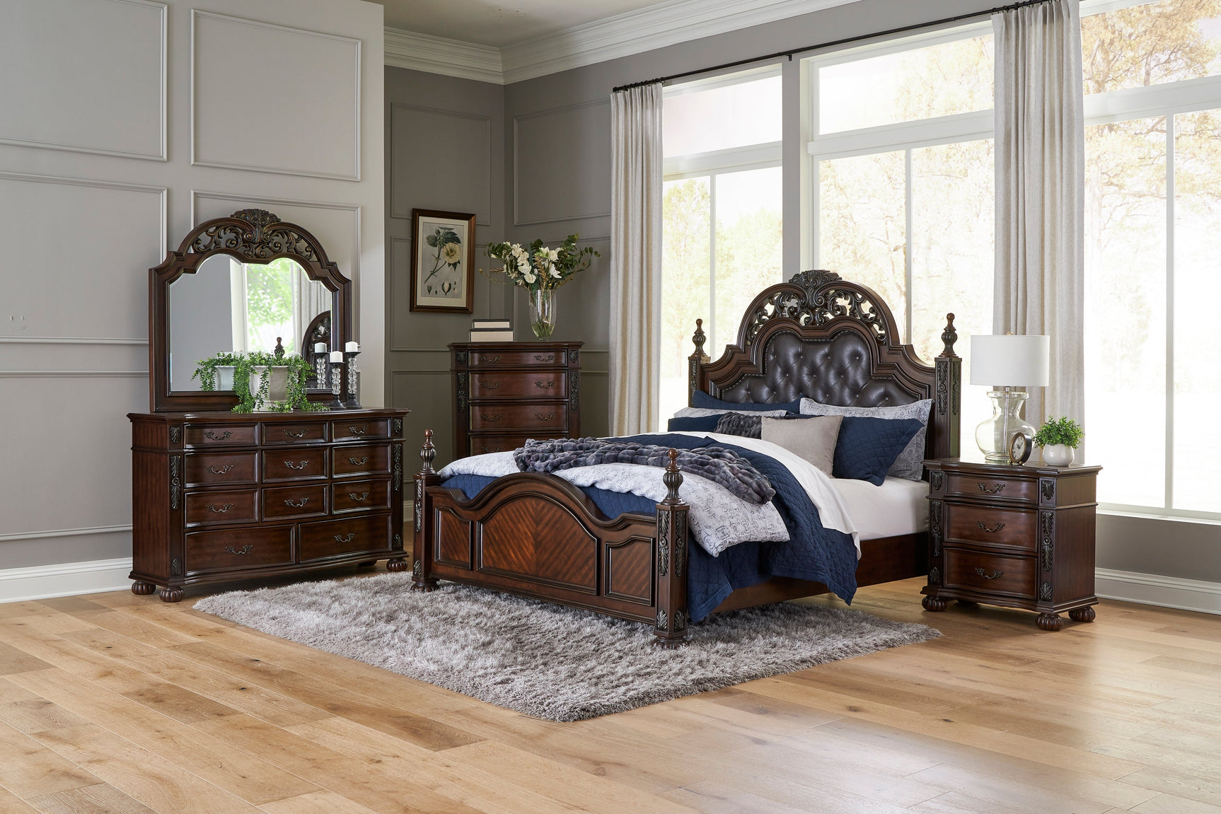 Adelina Cherry California King Bed - Ornate Home