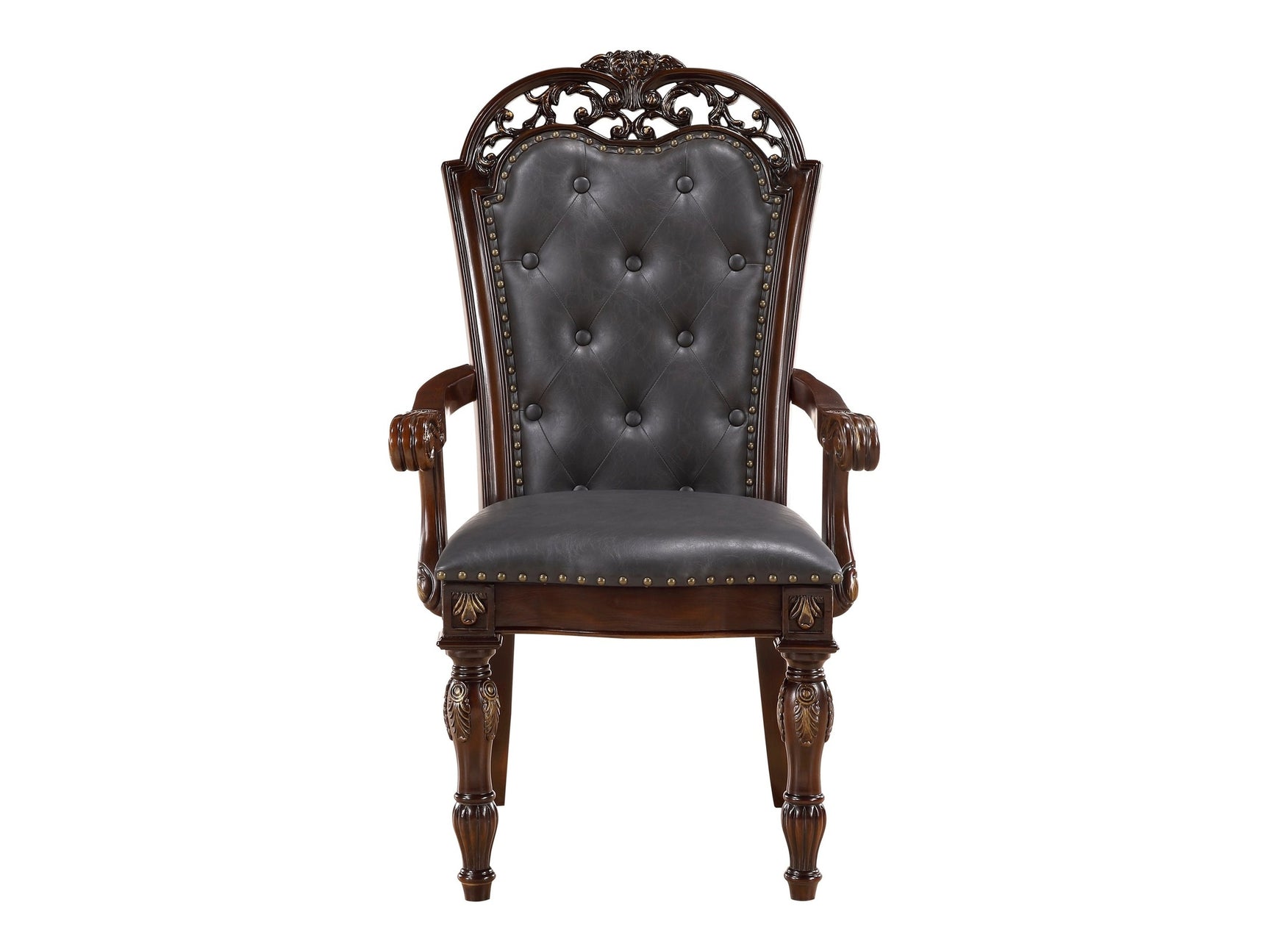 Adelina Cherry Dining Arm Chair (Set of 2) - Ornate Home