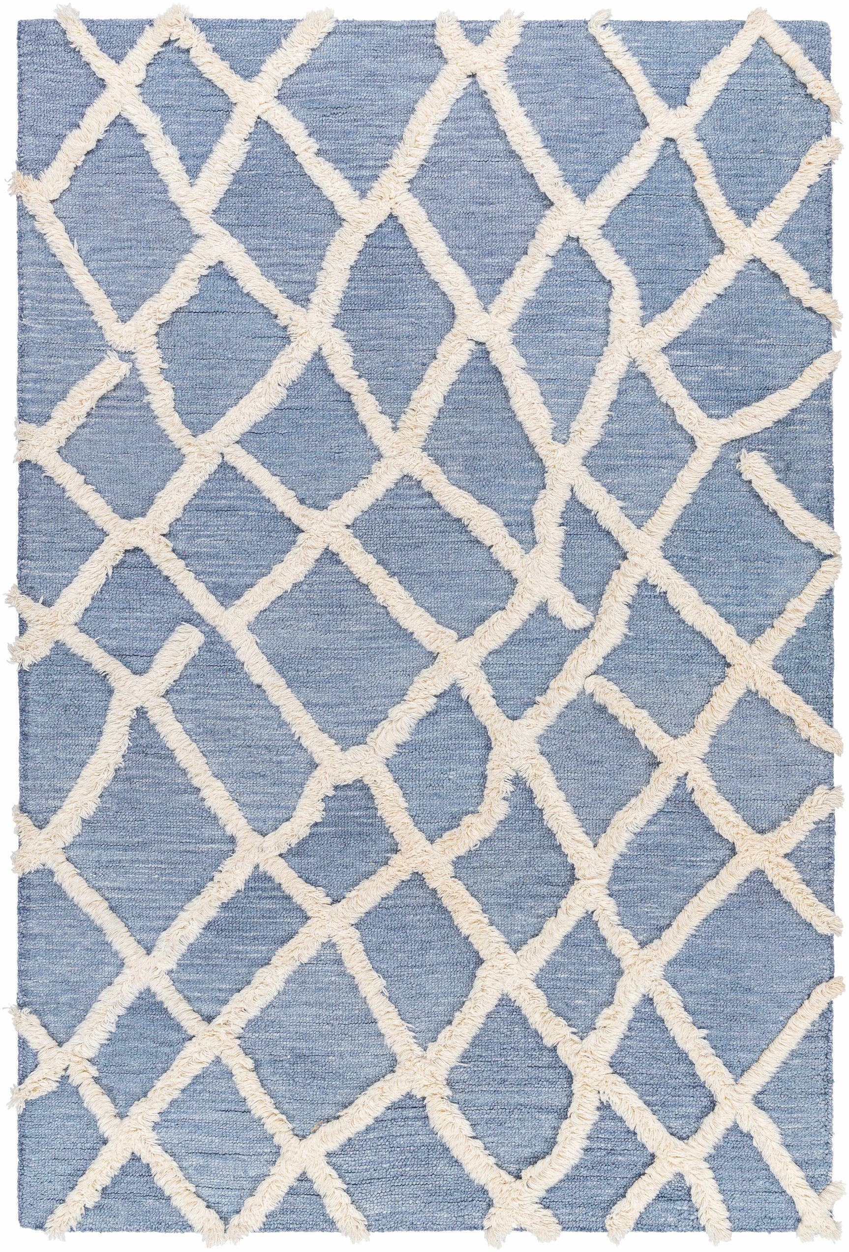 Adica Blue Wool Area Rug - Clearance - Ornate Home