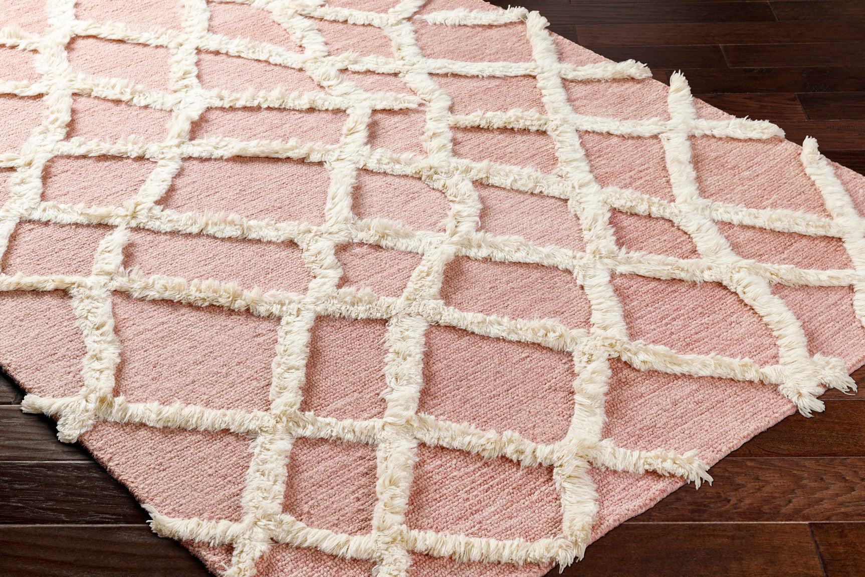 Adica Pink Wool Area Rug - Clearance - Ornate Home
