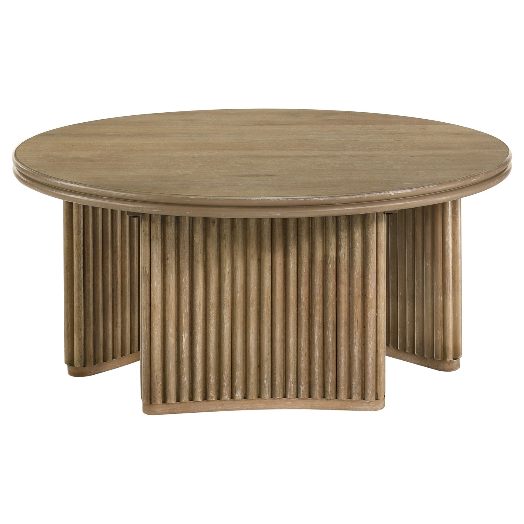 Adina Distressed Light Brown 2-piece Round Coffee Table Set - Ornate Home