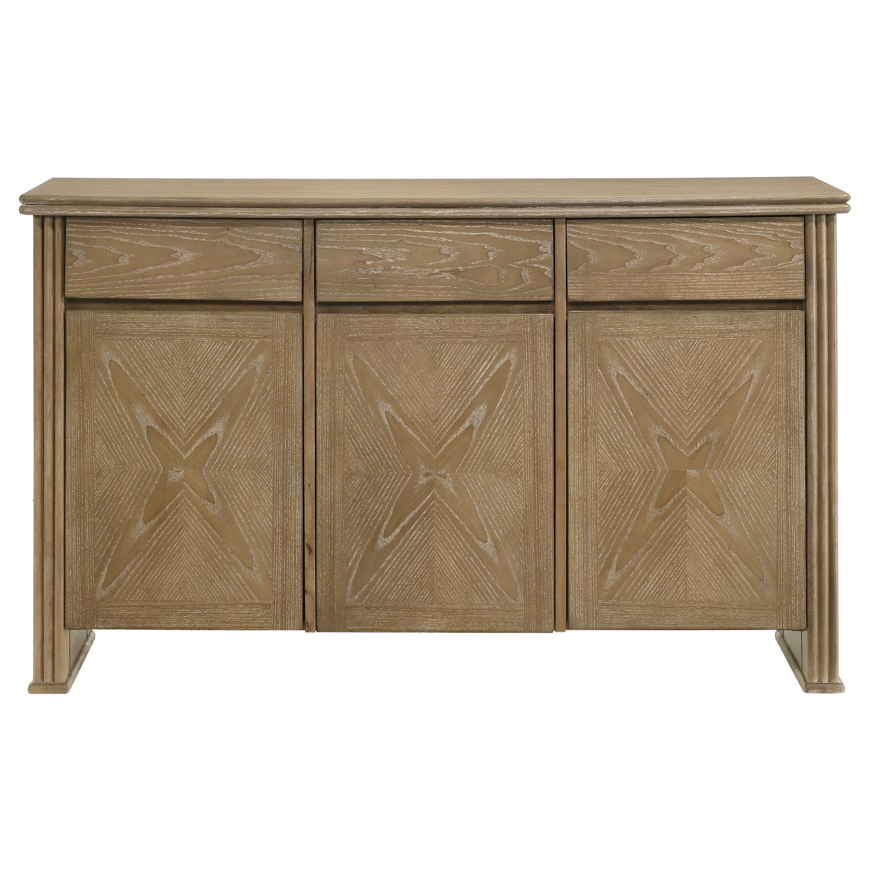 Adina Distressed Light Brown 3-door 59-inch Sideboard Server - Ornate Home