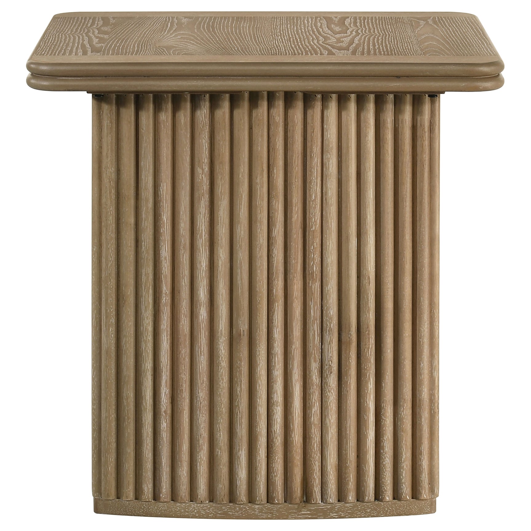 Adina Distressed Light Brown Square Wood Side End Table - Ornate Home