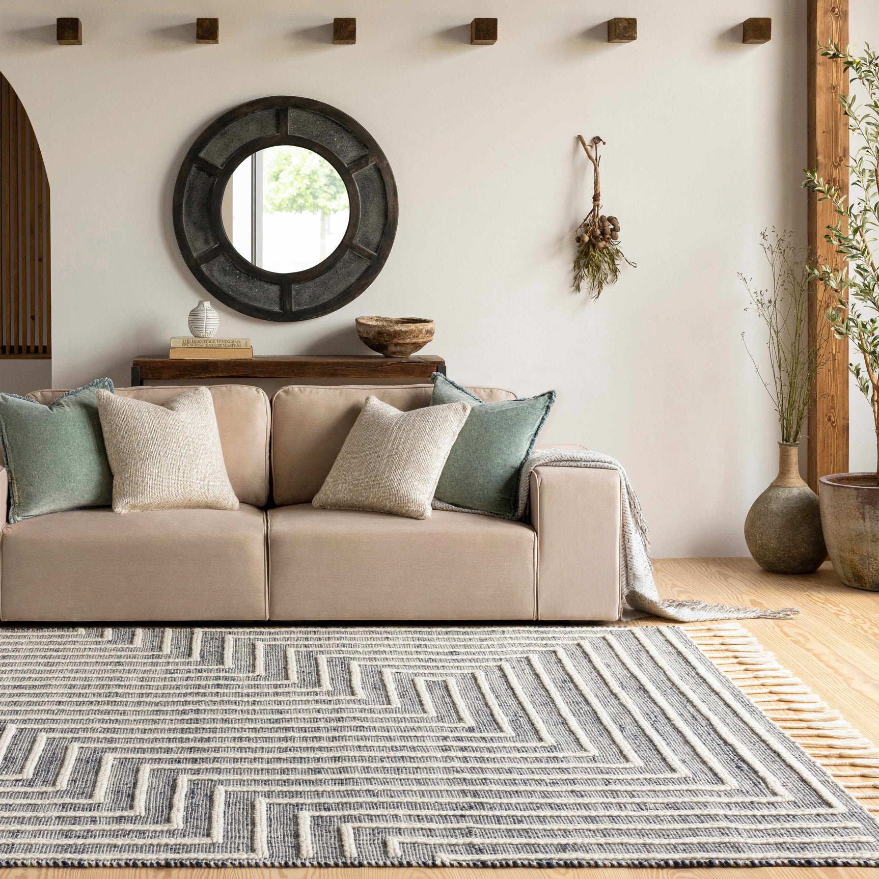 Aditya Tasseled Jute&Wool Carpet - Clearance - Ornate Home