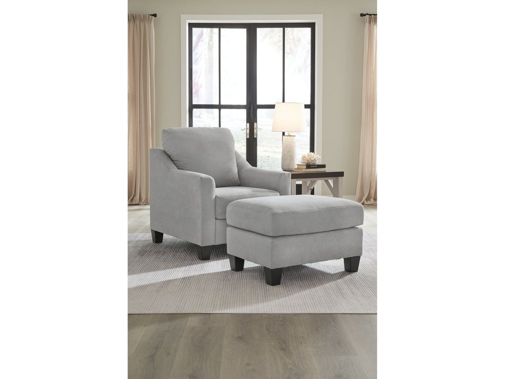 Adlai Shadow Chair & Ottoman (Online Special Price) - Ornate Home