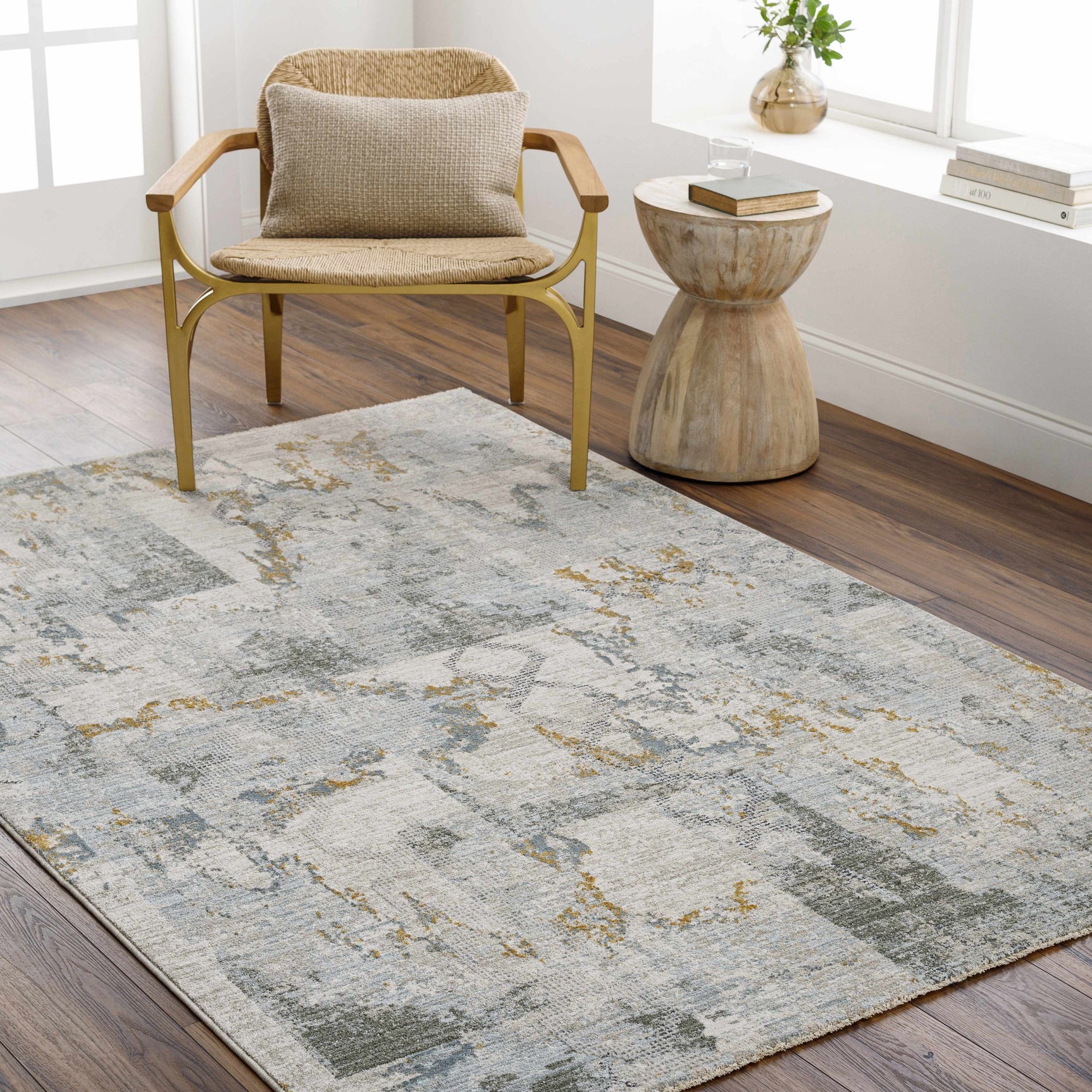 Adlai Textured Rug with Fringes - Ornate Home