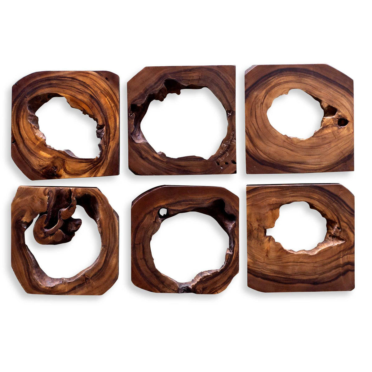 Adlai Woodtone Wood Wall Art (Set of 6) - Ornate Home