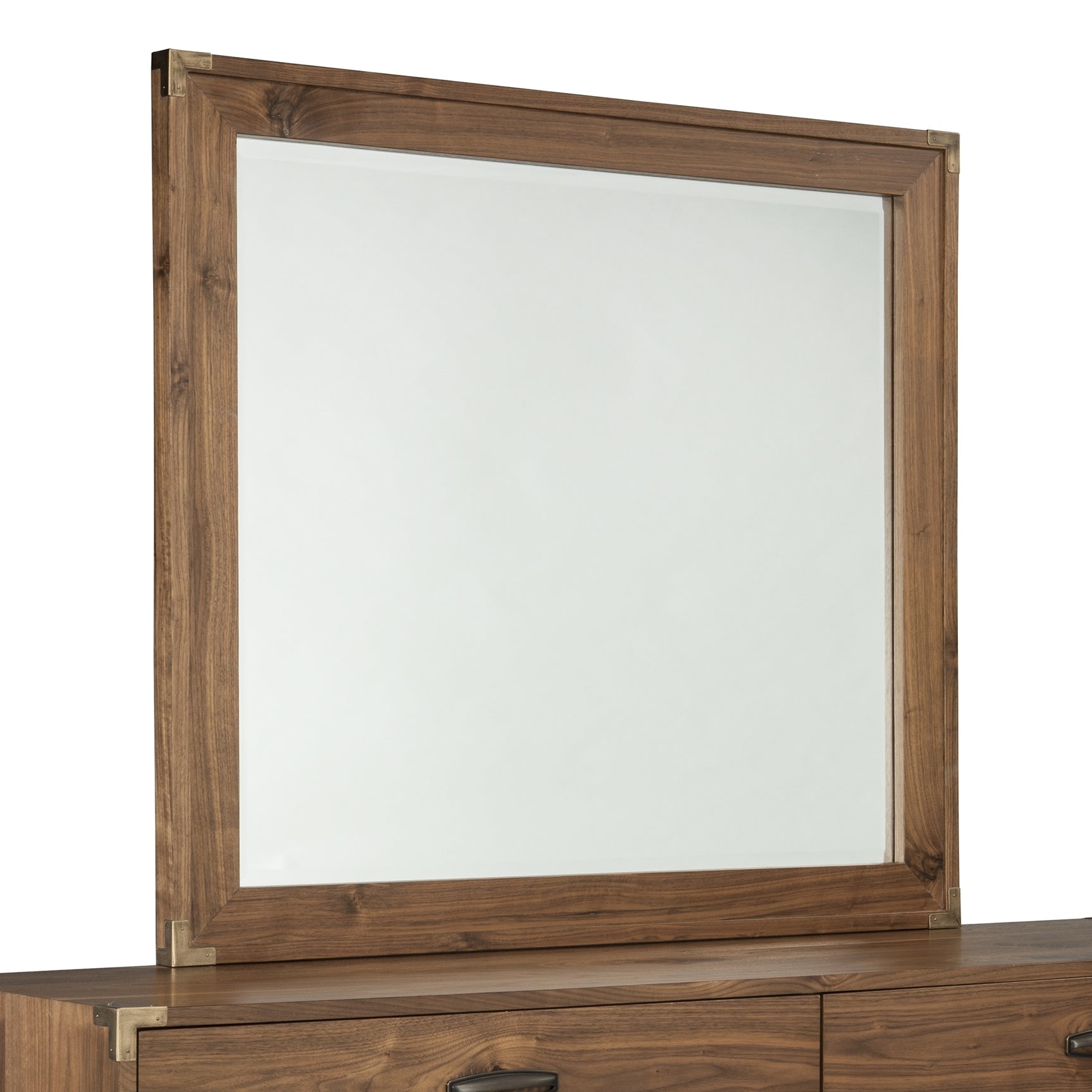 Adler Beveled Glass Mirror in Natural Walnut - Ornate Home
