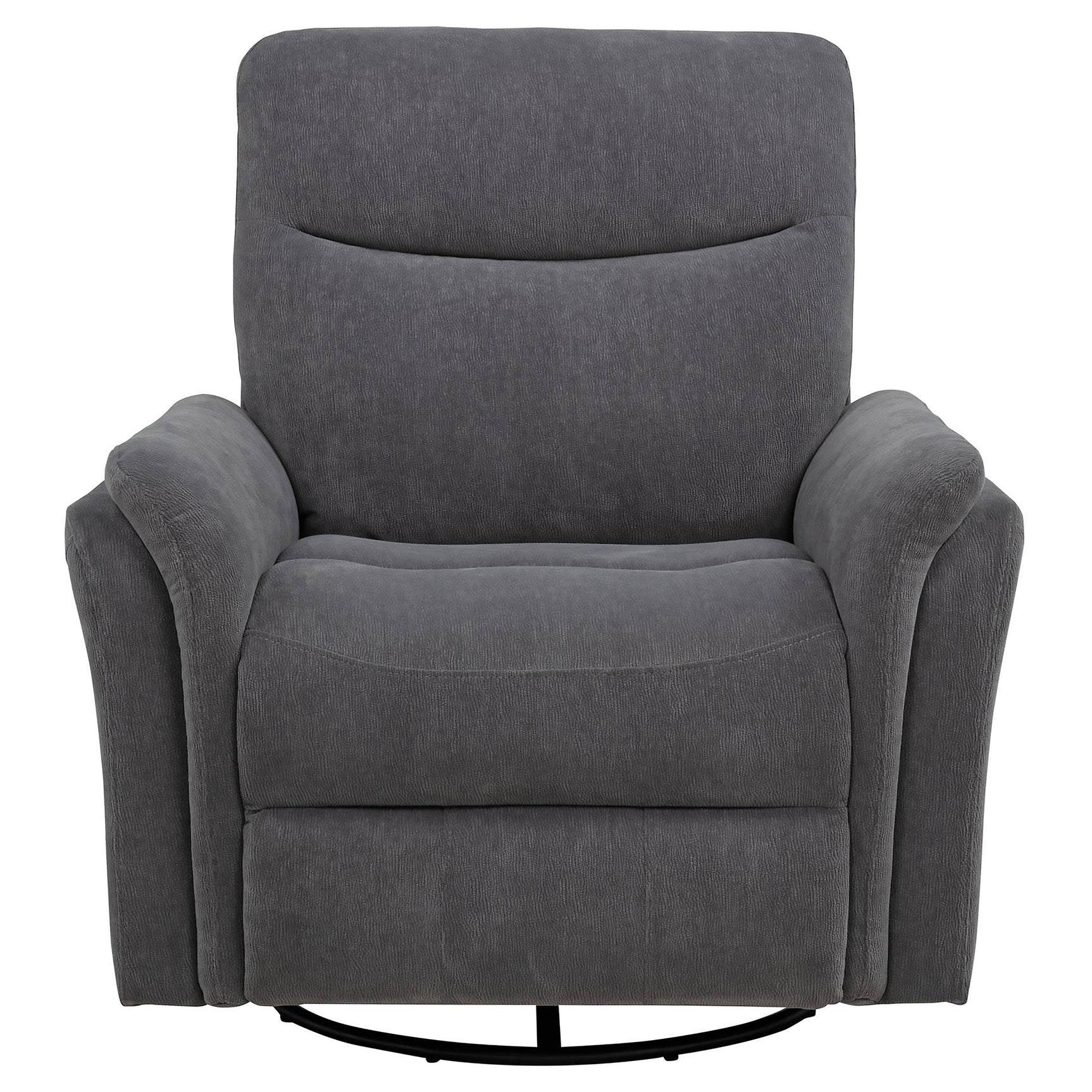 Adler Charcoal Grey Upholstered Power Swivel Glider Recliner - Ornate Home