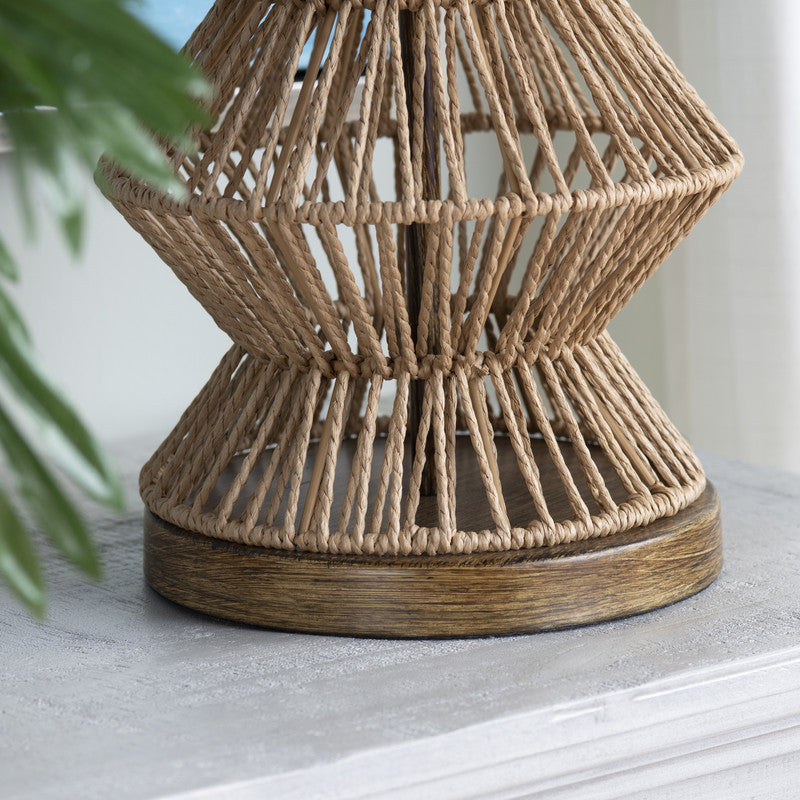 Adler Natural Adler Turreted Woven Table Lamp - Ornate Home