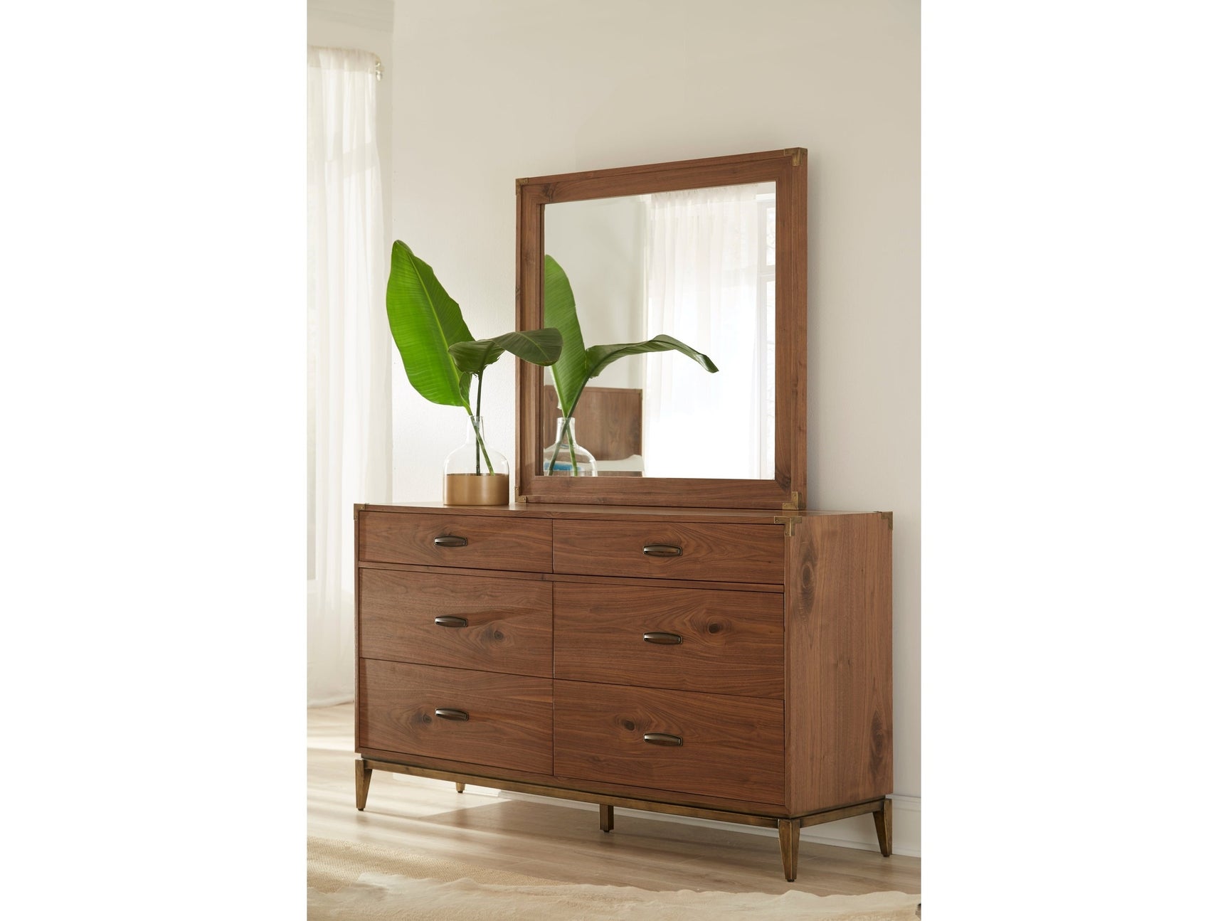Adler Six Drawer Dresser in Natural Walnut - Ornate Home