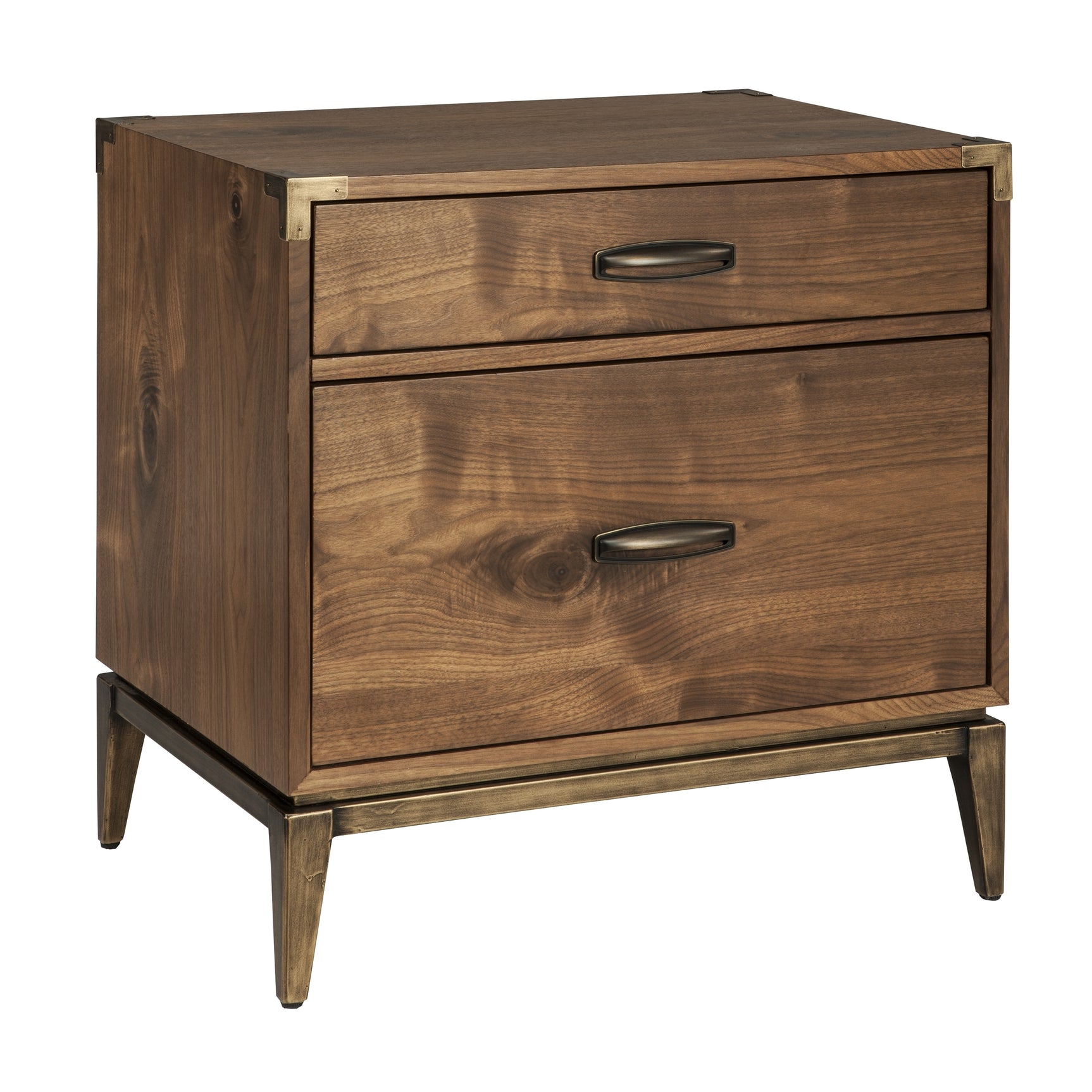 Adler Two Drawer Nightstand in Natural Walnut - Ornate Home