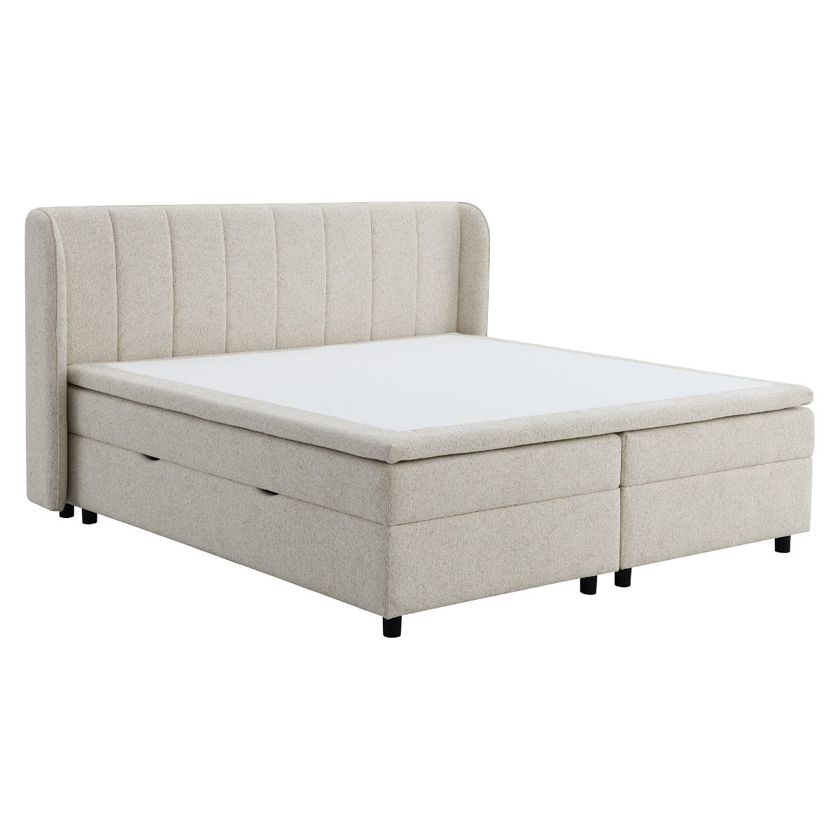 Adonia Beige Eastern King Bed W/Storage - Ornate Home