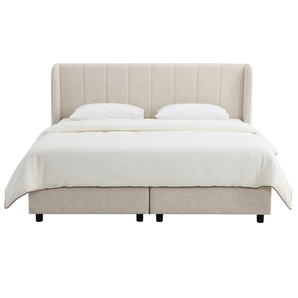 Adonia Beige Queen Bed w/Storage - Ornate Home