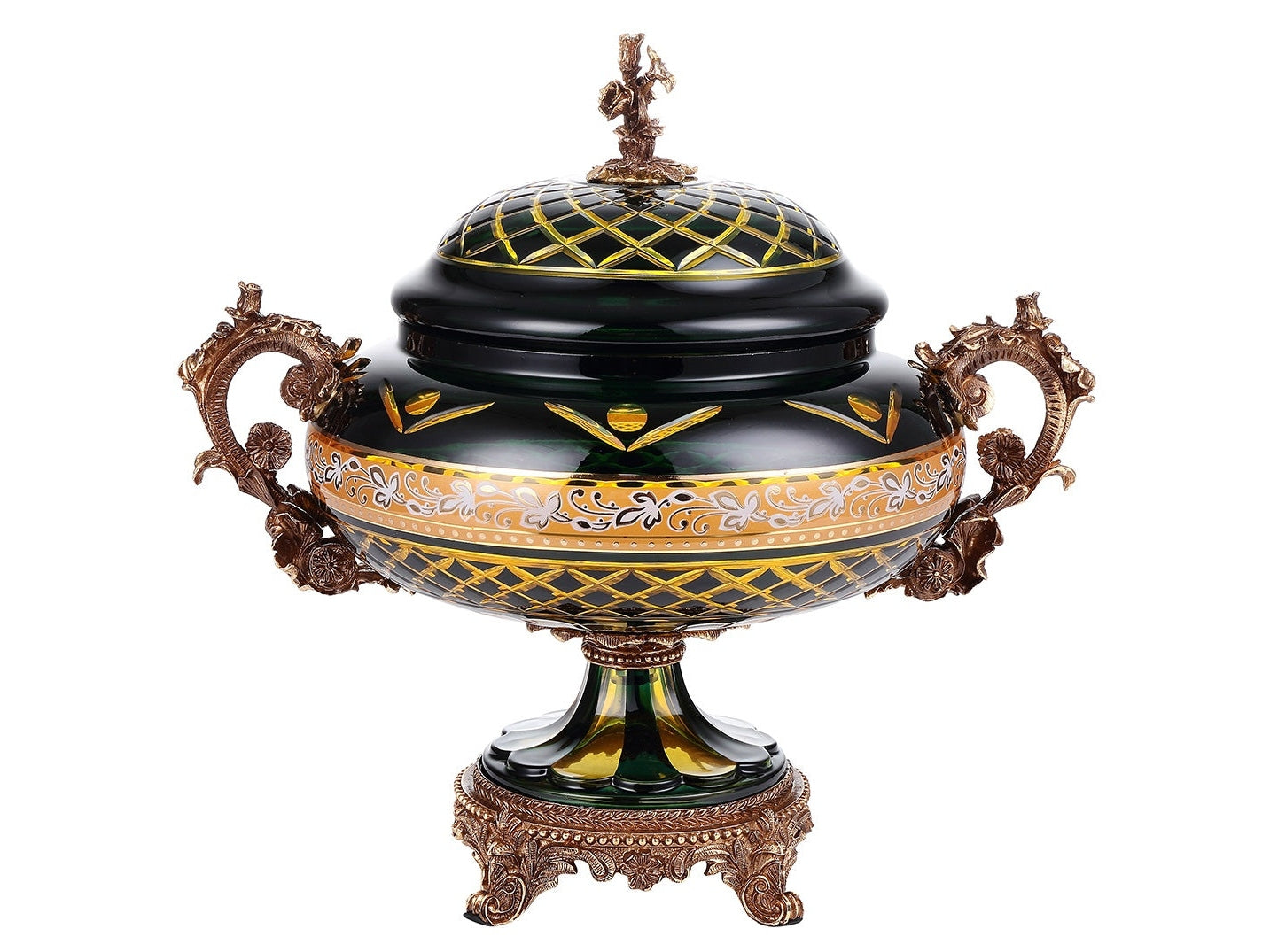 Adora Black & Gold/Beige Urn / HD-3010L - Ornate Home
