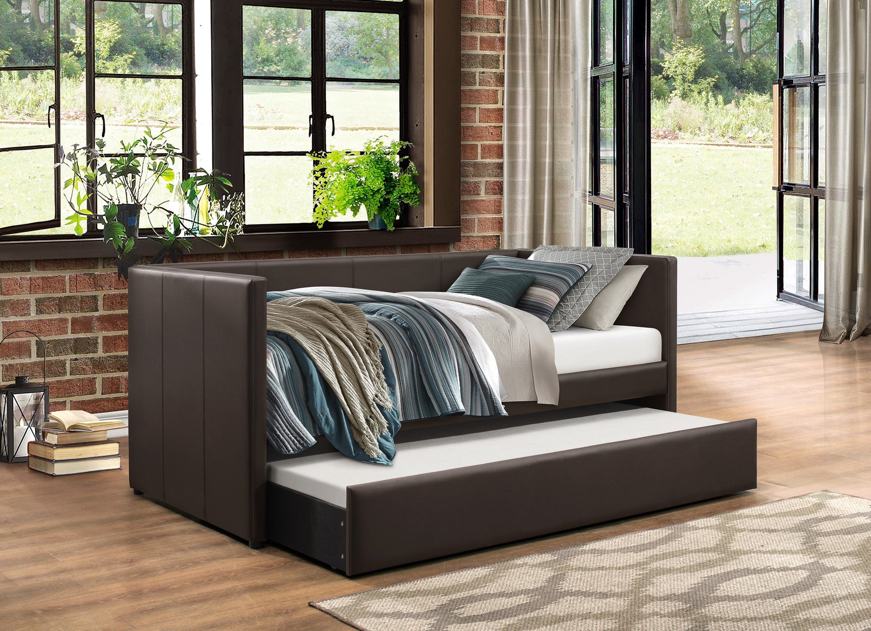 Adra Brown Daybed with Trundle - Ornate Home