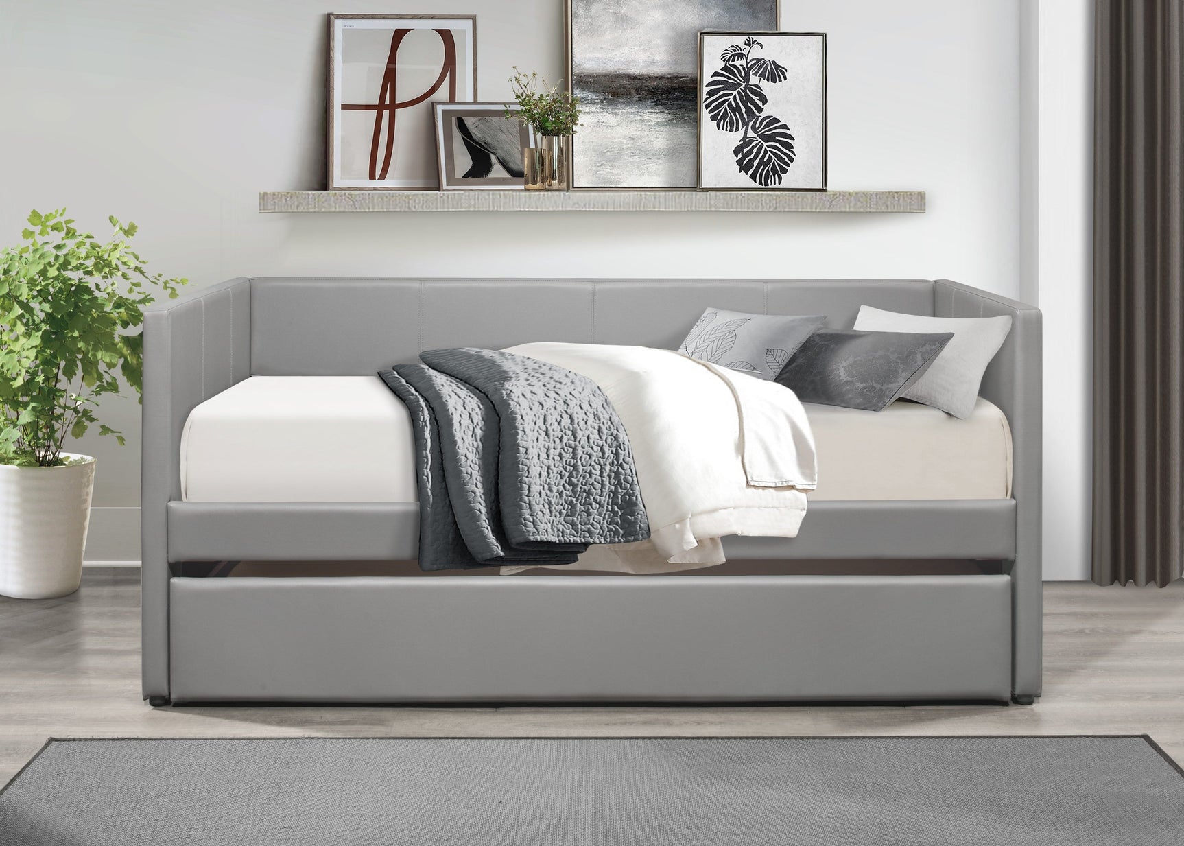 Adra Gray Daybed with Trundle - Ornate Home